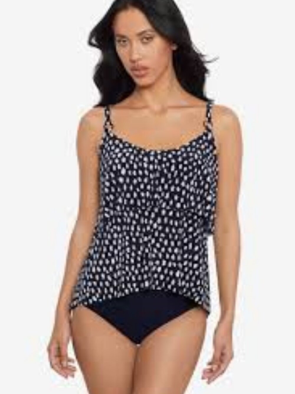 Magicsuit  Grace Tankini Top in Pebbles, Black/White Women Size 10  NWT